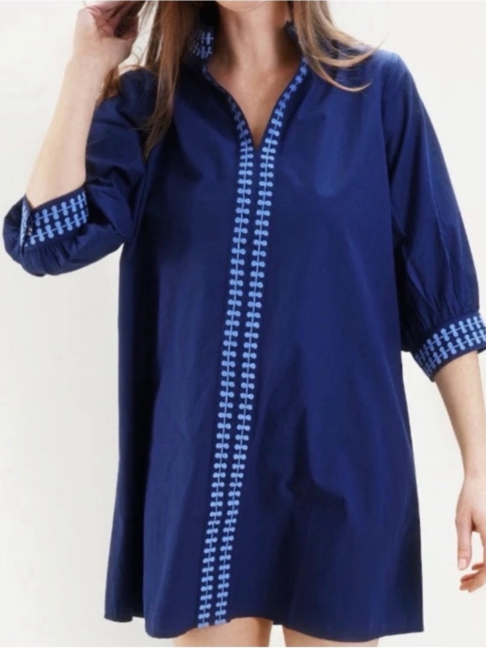 NAVYBLEU campbell dress in navy 100% linen